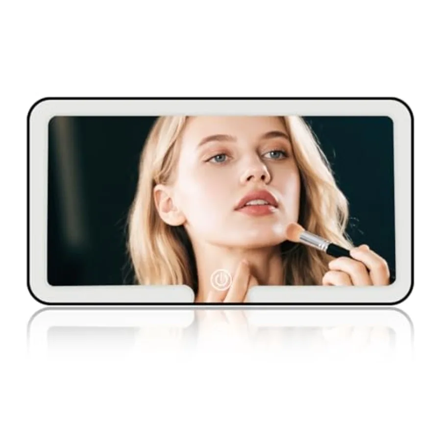 Car Vanity Mirror with Lights and Rechargeable Design, Touchable LED Mirrors for Car Vanity with 3-color Light Adjustment Desig