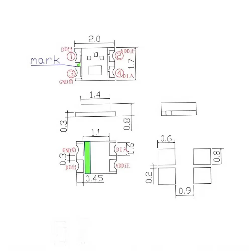 Rgb ledランプ,100個,0807個,スローおよびクイック点滅,0805個の発光ダイオード,diyカラー