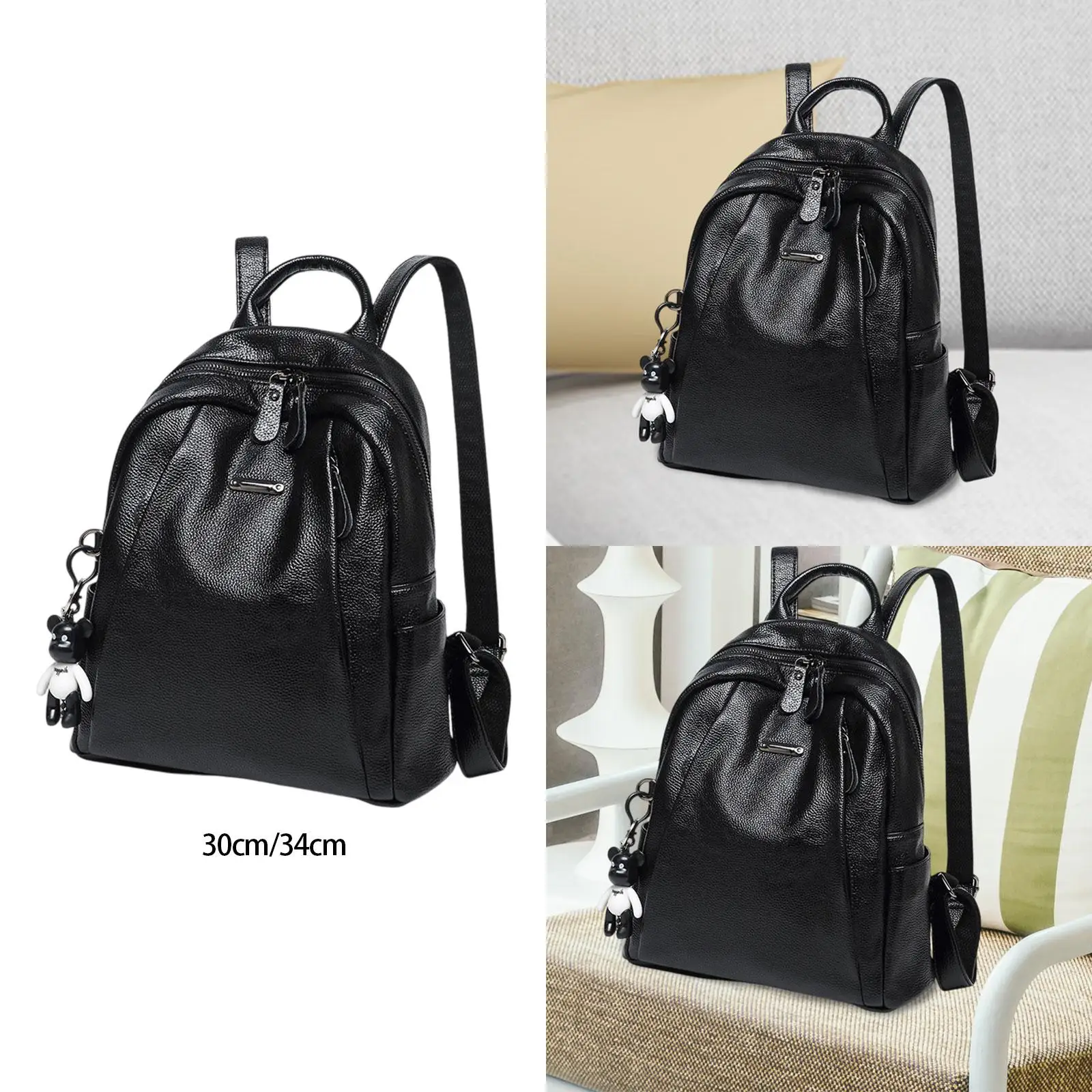 PU leather backpack for women, adjustable strap backpack, light and versatile