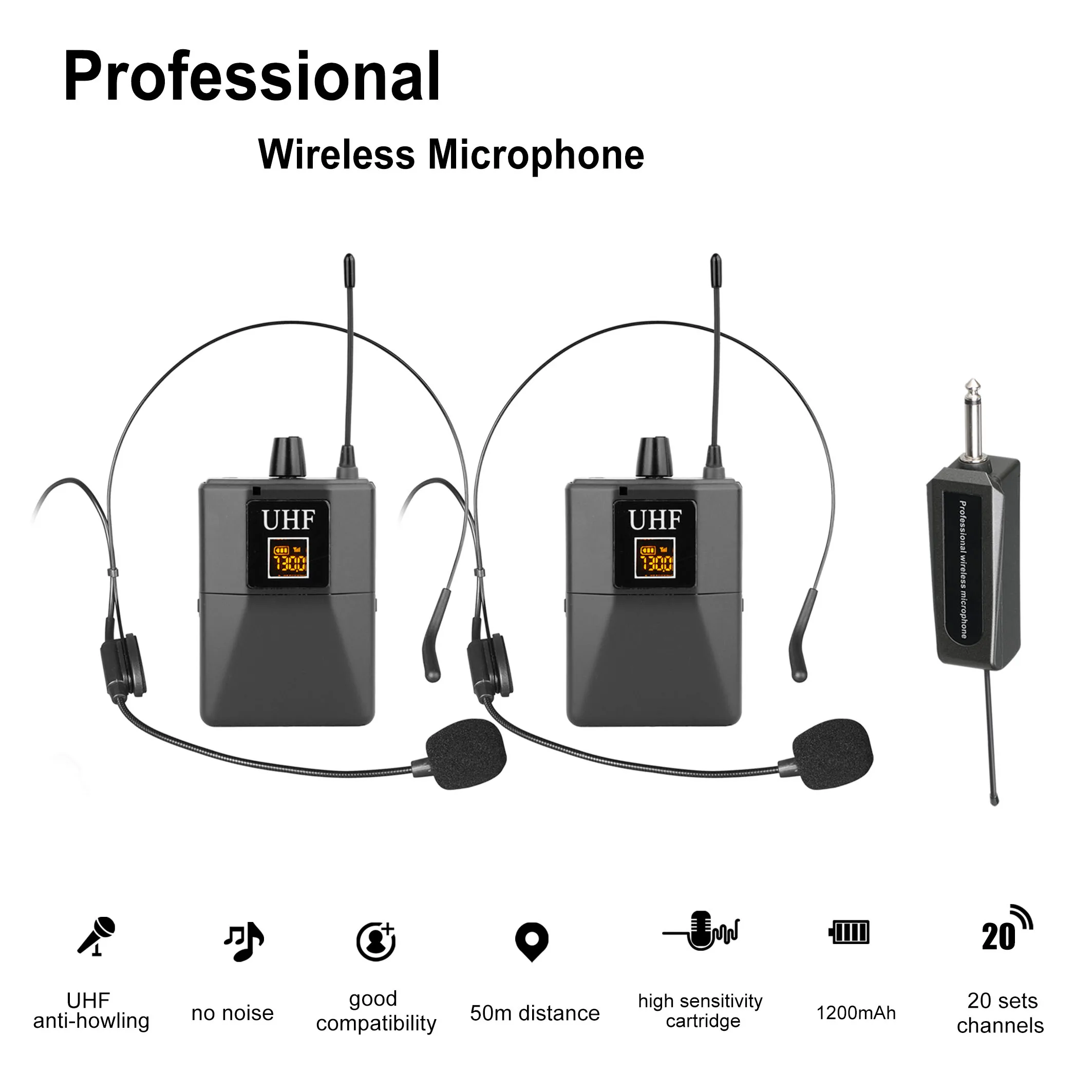 W-15C Professional Single Ear Headset Microphone Wireless Gaming Headset Karaoke Wireless Microphone