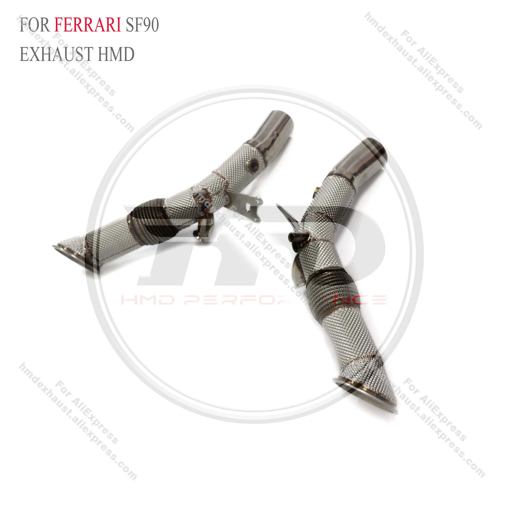 HMD Exhaust System Stainless Steel Performance Downpipe for Ferrari SF90 2019+ With Heat Shield