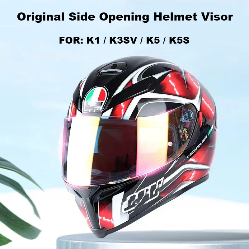 Casco K1 Original เปิดด้านข้างหมวกกันน็อค Visor เลนส์ Capacete De MotoK1 K3sv K5 K5s หมวกกันน็อคแบบเต็มหน้ารถจักรยานยนต์ Anti-UV อุปกรณ์เสริม