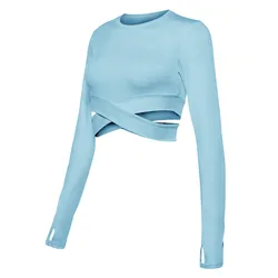 Women's Sports Wear For Fitness Running Jogging Seamless Long Sleeve Gym Woman Sport Shirt Yoga Top Female Workout Tops T-shirt