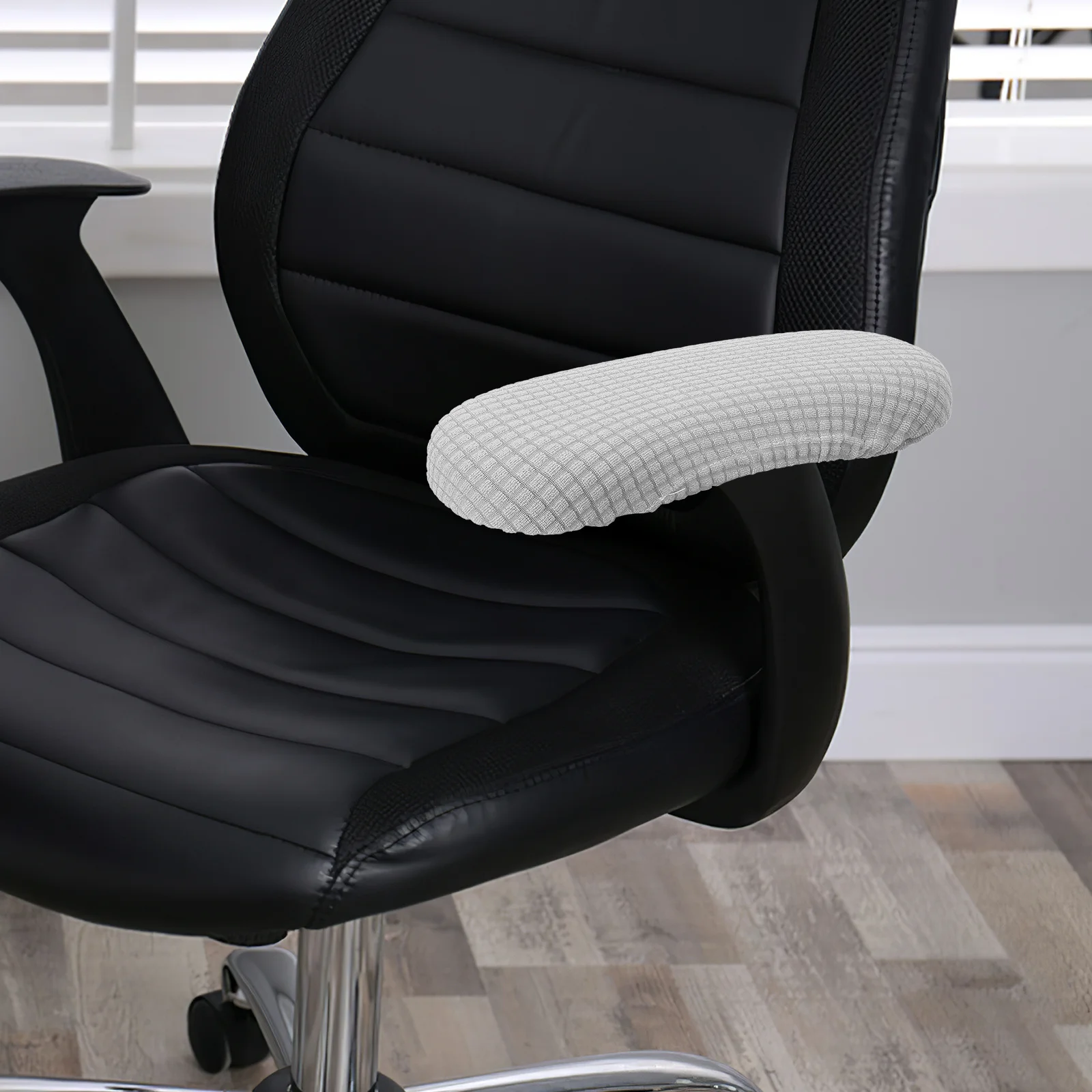 

1Pair Pure Color Elastic Office Chair Armrest Covers Antislip Desk Chair Cover Universal Fit Polyester Protection
