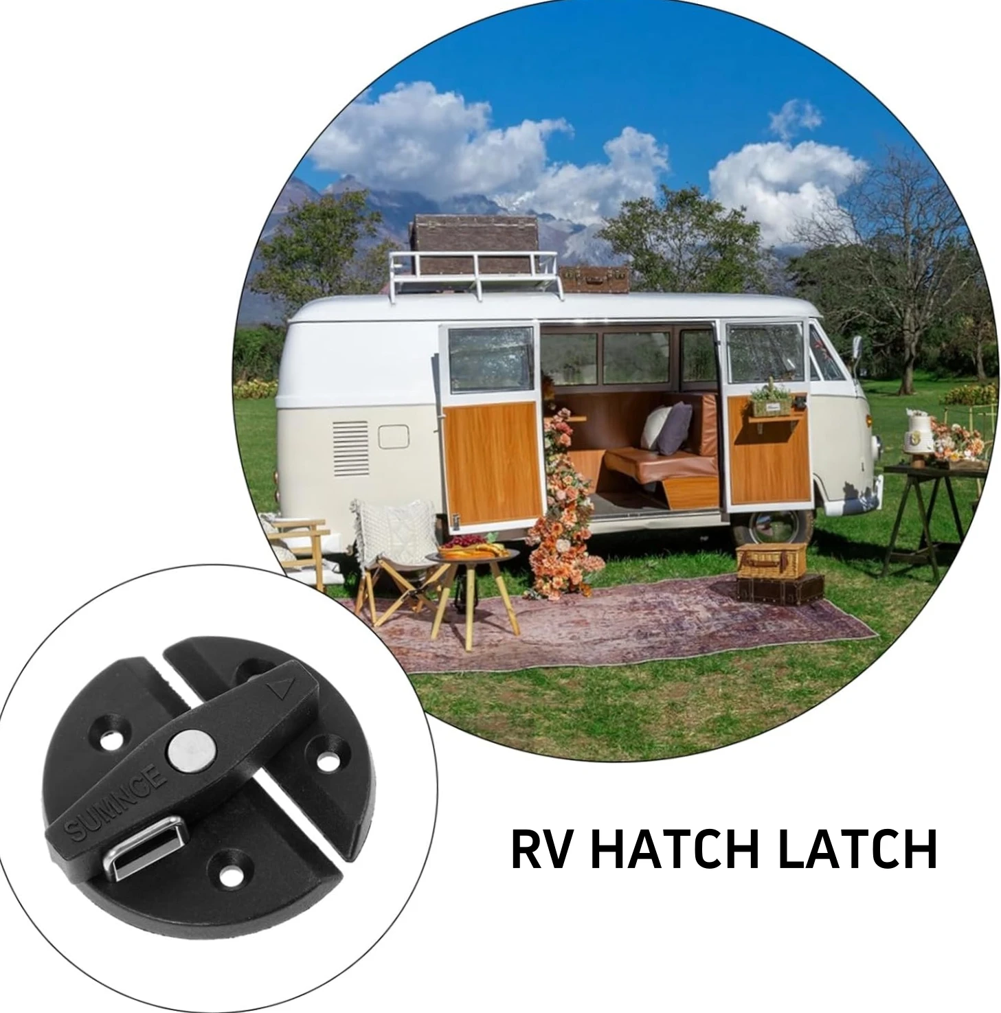 

Trailer RV Toilet Bathroom Door Round Lock Caravan Latch Hatch Locker For Camper Cargo Furniture Hardware Home Security