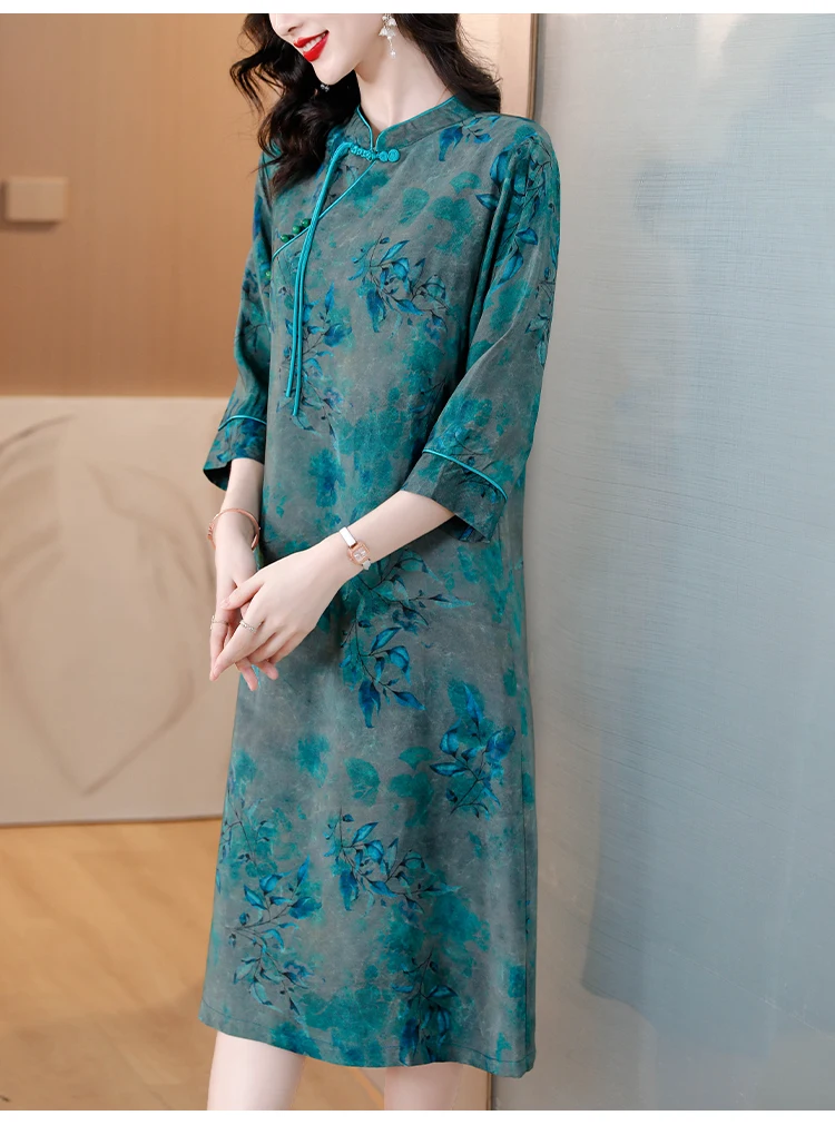 Imagem -06 - Xiangyun-vestido de Fio Solto para Mulheres Vestido Casual de Férias Qipao Melhorado Elegante e Versátil e Mangas Novo 2023