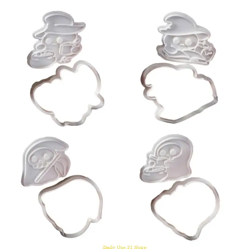 

Set of 5 Creative Skull Biscuits Molds Plastic Mould for Cake Baking