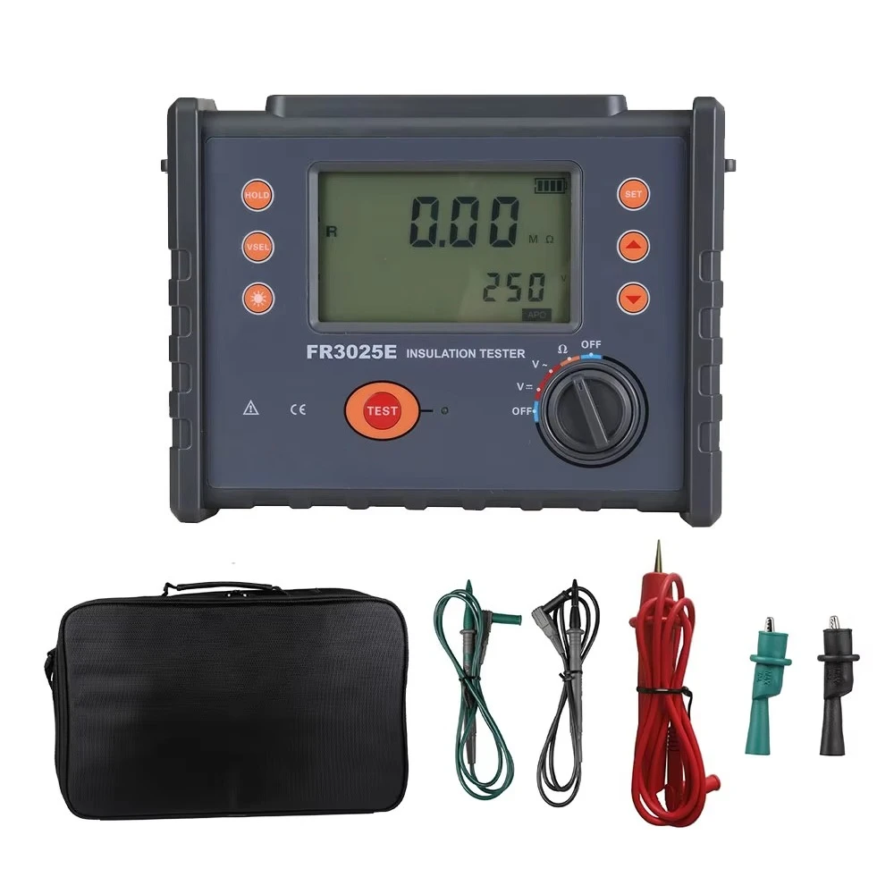 

FR3025E AC DC Voltage Measurement Generate 5000V Insulation Resistance Tester Instrument Ohmmeter 0.01mohm~200gohm Megohmmet