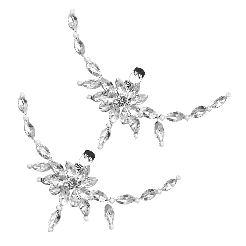 

High Heels for Women Removable Shoe Ornament Bridal Shoes Clips Rhinestones Shiny Buckle Women's