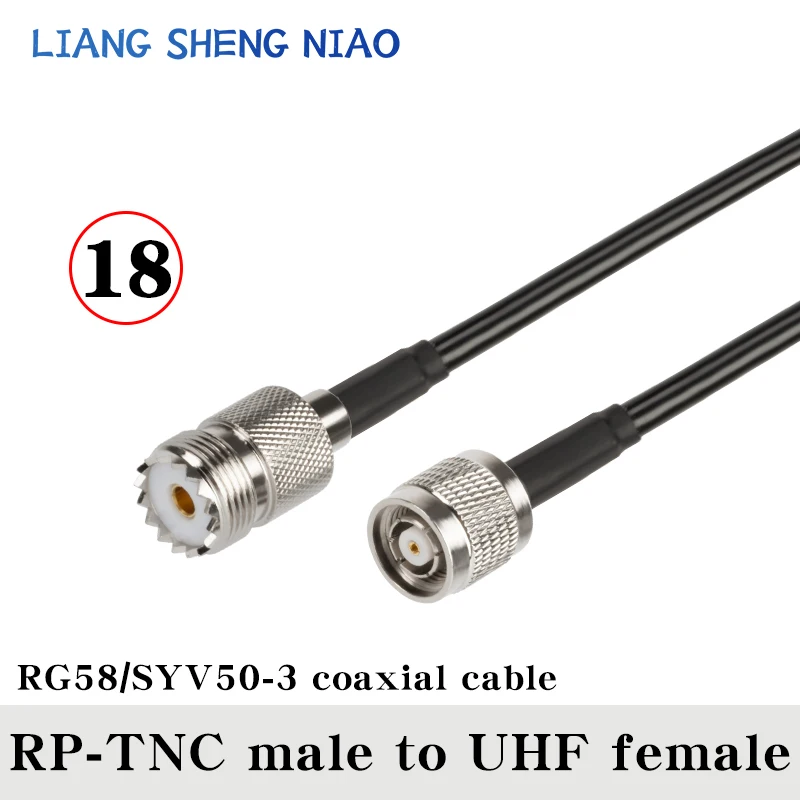 Imagem -06 - Cabo Coaxial Tnc Macho para Uhf Macho Conector Feminino Pigtail Cabo Coaxial Uhf para Uhf Linha de Cabo Masculino 0.3m30m Rg58