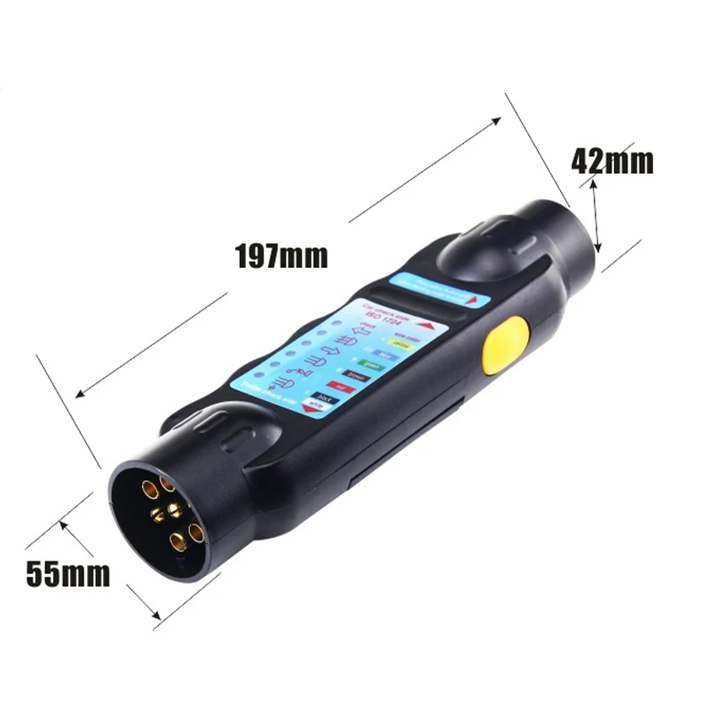 Herramientas de diagnóstico de enchufe, barra de remolque de caravana de 12V, probador de cableado de luz, probador de remolque de 7 pines, probador