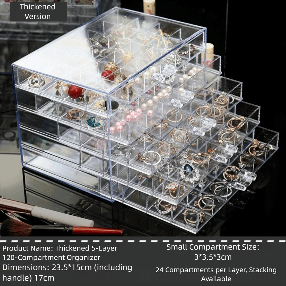 

Transparent Jewelry Organizer High-capacity Separate Storage Nail Diamonds Organizer Stackable Earring Holder Organizer