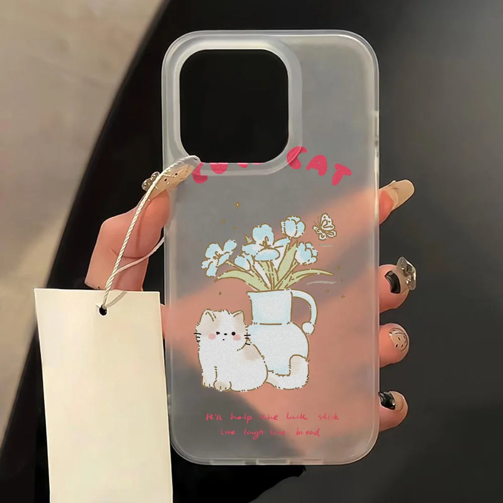 Shockproof Cover For iPhone 16 Pro Case iPhone 15 Plus 14 Pro Max 11 12 13 Mini Fundas Cartoon Matte Phone Cases Soft TPU Pumper