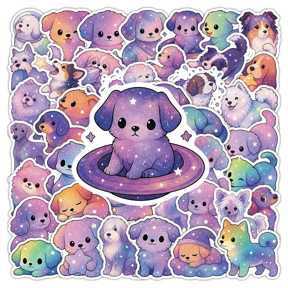 10/30/55pcs Cute Aesthetic Starry Sky Dog Stickers Funny Creative Decals DIY Stationery Phone Helmet Waterproof Graffiti Sticker