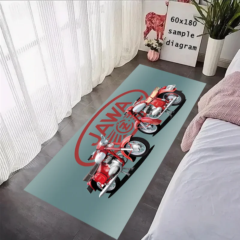 J-JAWAs Motorcycle Carpet Garage Mat Racing Cool Moto Display Motorcycle Display Mat Anti-slip Home Decoration Room Hallway Rug