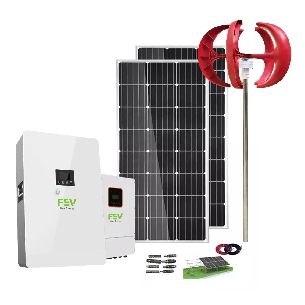Small Vertical Wind Turbine 1kw 2kw 5kw Renewable Energy Power Generator 48v High Power Hybrid Solar System Monocrystalline