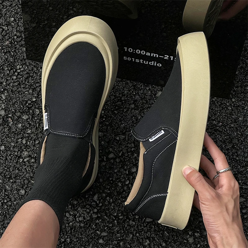 Luxury Microfiber Leather Men's Board Shoes, Business And Leisure Men's Shoes, One Foot Lazy Shoes Four Color For Choice