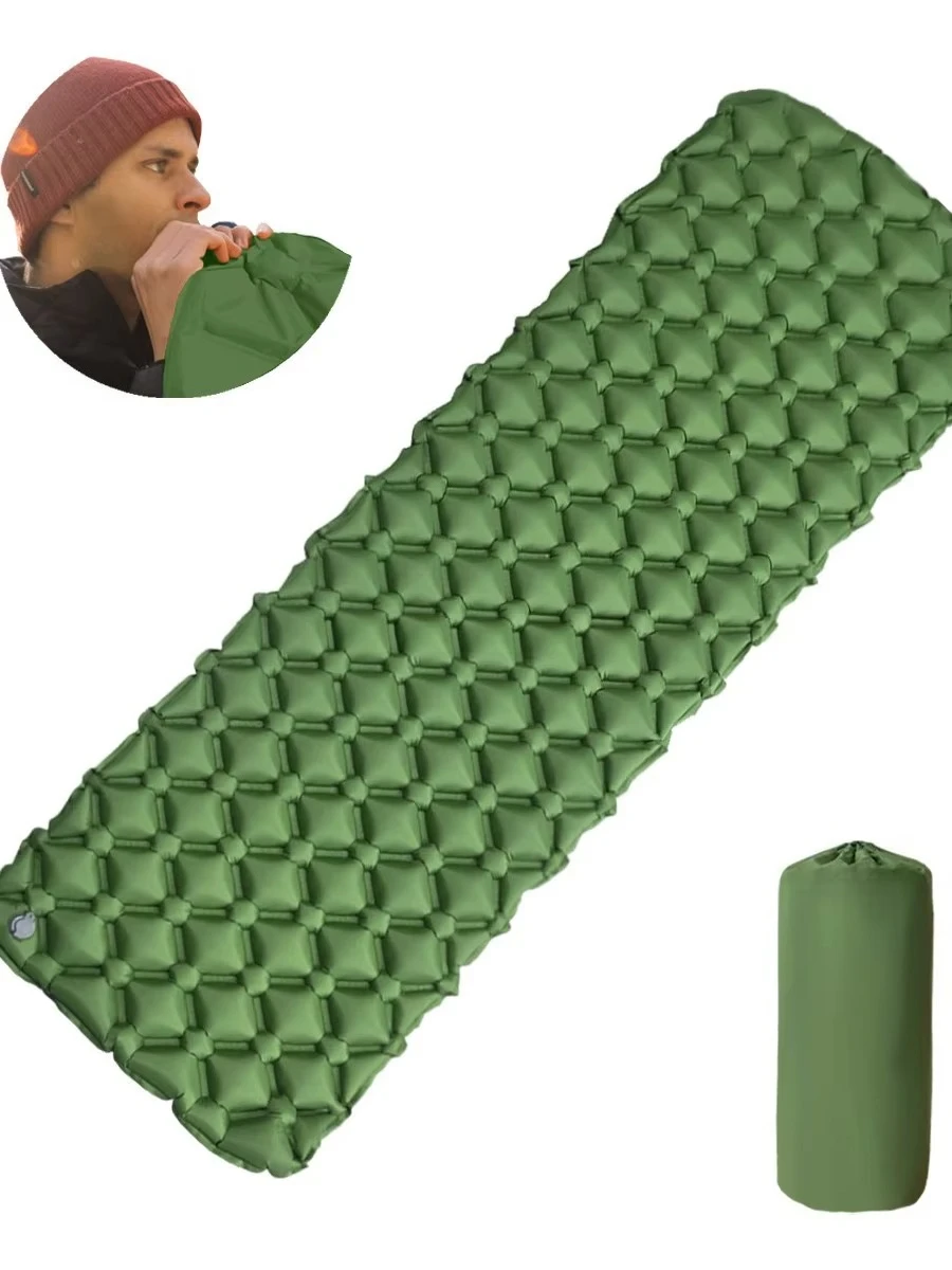 Portable Foldable TPU Inflatable Camping Sleeping Pad Waterproof Wear-resistant Shock-absorbing Mat for Hiking Climbing Outdoor