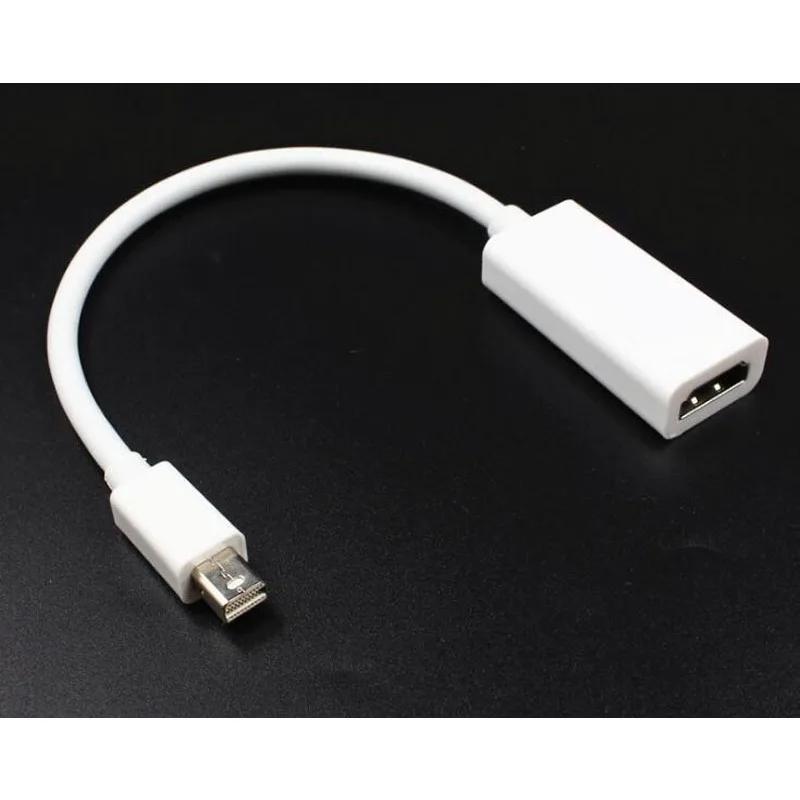 منفذ عرض صغير إلى كابل متوافق مع HDMI 4k 1080P TV Projector DP 1.4 محول منفذ عرض لأجهزة Apple Macbook Air Pro باللون الأبيض