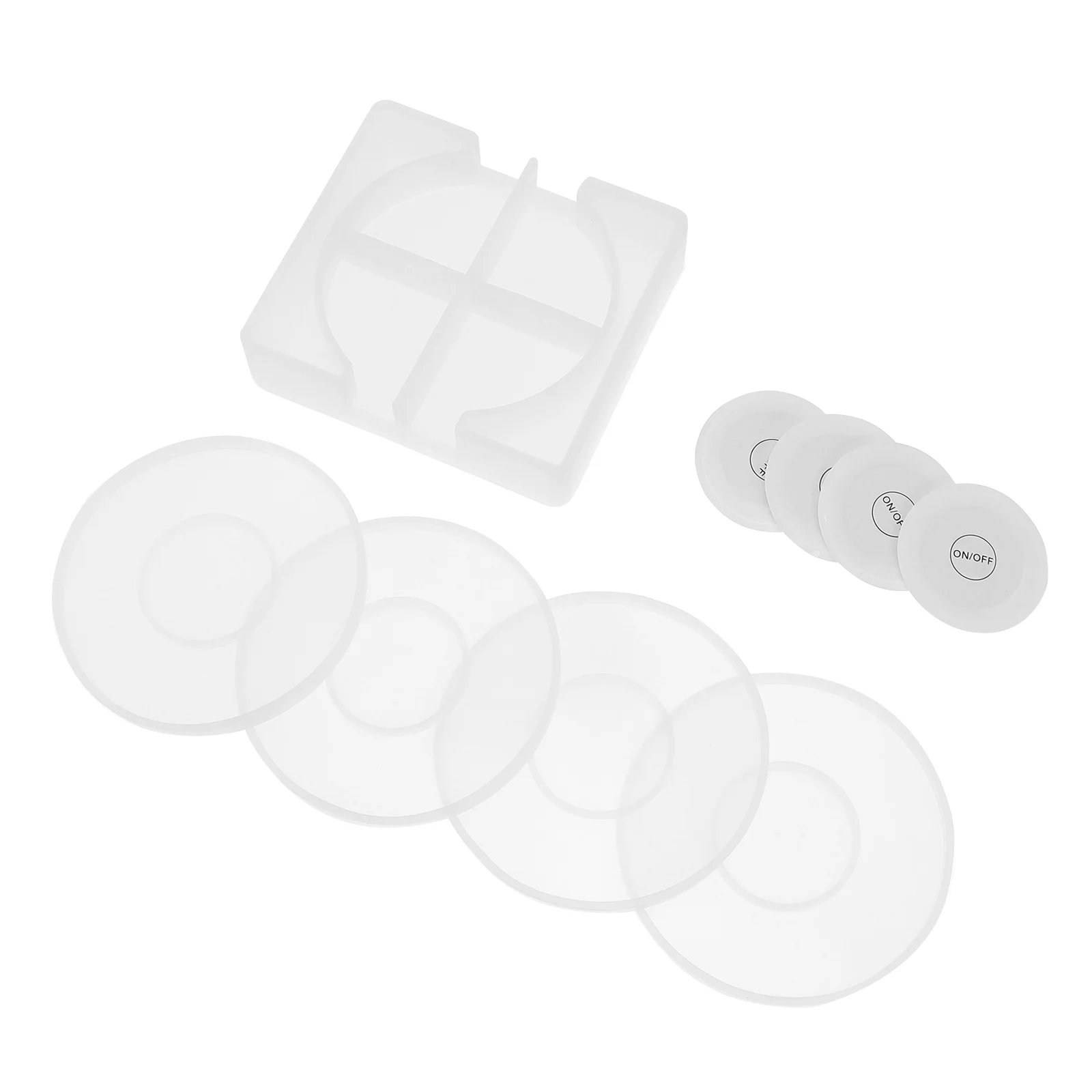 1Set Luminous Cd Mold DIY Coaster Epoxy Casting Flexible Durable Easy Clean Perfect for Home Crafts Coaster Mold