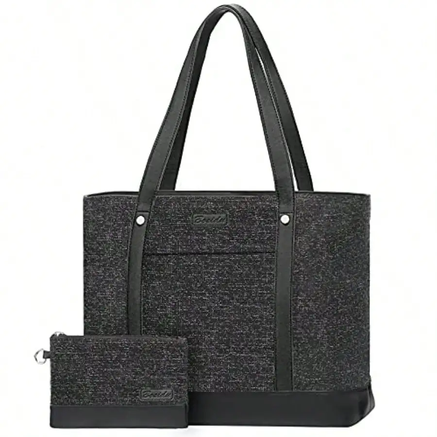 

Laptop Tote Bag For Women Water Resistant Canvas Womens Work Tote Bag Lar Capacity Shoulder Bag Fits 15.6 Inches Laptop