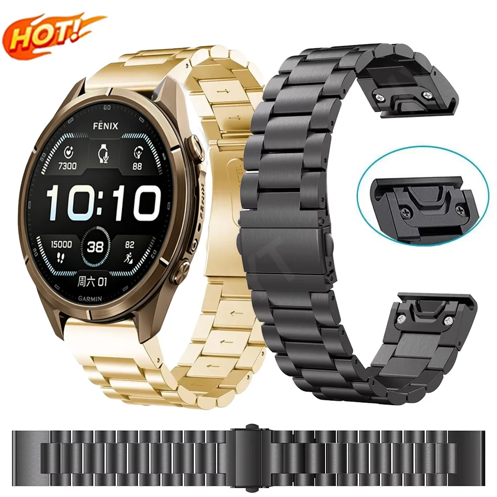 Quick Fit 26/22/20mm Metal Strap for Garmin Fenix 8/E 7X 6X Tactix 8 Enduro 3 Bracelet Garmin Fenix 9 9 Pro 51mm 47mm 43mm Band