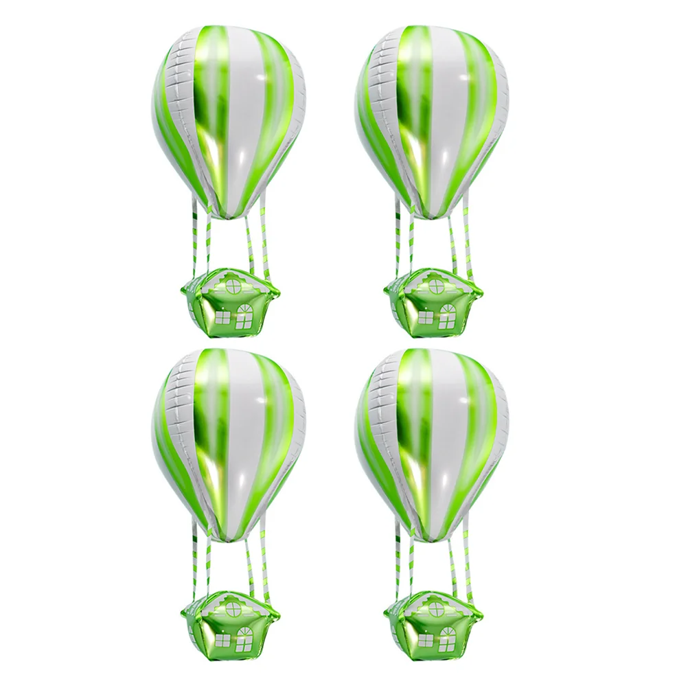 4 Pcs Kit Aluminum Film Balloon Green Balloons Hot Air Foil Decoration Father Orange