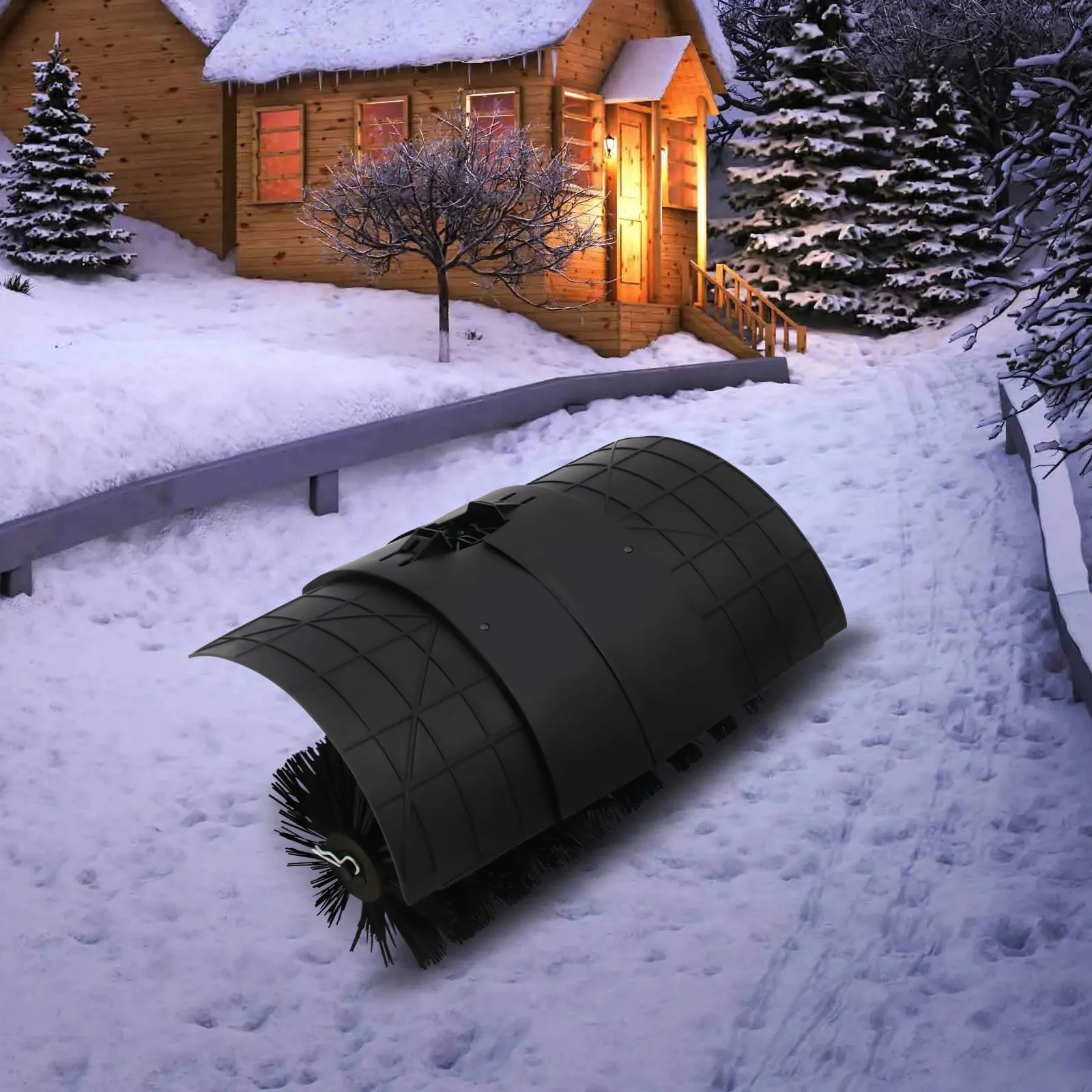 Cabezal de cepillo de escoba eléctrico que ahorra costo con deflector, 23" de ancho para una fácil reemplazo de desechos