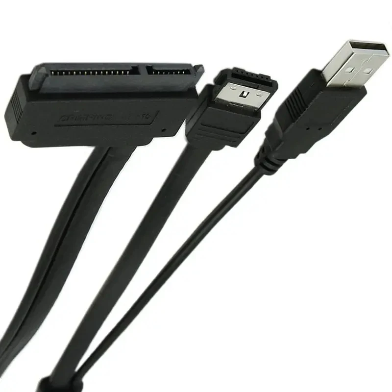 SA-075 Laptop SATA 22Pin Female To ESATA USB Power Supply 2-In-1 Hard Disk Data Cable 0.5m