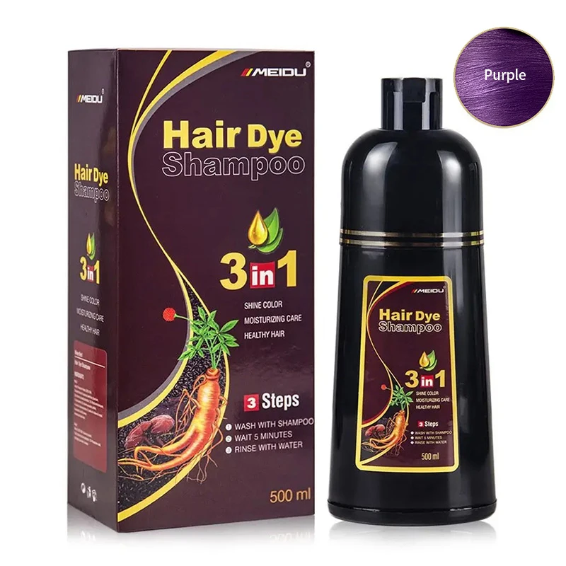 7 kleuren 3-in-1 snelle haarverfshampoo Instant Coloring Shampoo Grijs Wit Cover Natuurlijke plantaardige snelle kleurstof Langdurige kleurstofshampoo