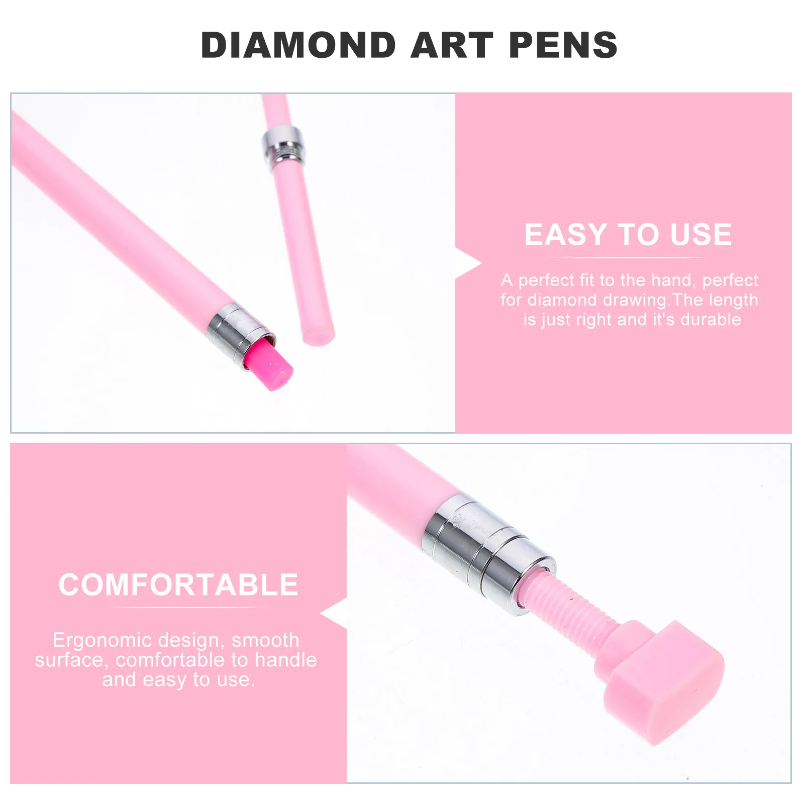 

1Set Diamond Art Pen Ergonomic Lightweight Design Smooth Handle Comfortable Grip for DIY and Nail Art