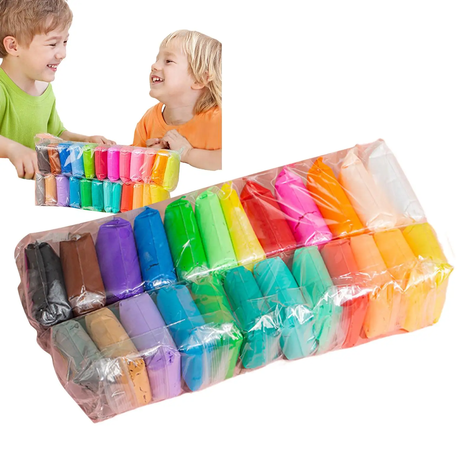 Zestaw gliny modelarskiej suszony na powietrzu, 12/24/36 sztuk, kolorowa glina do majsterkowania, ultralekka plastyczna glina dla przyjaciół, dzieci, na prezenty.