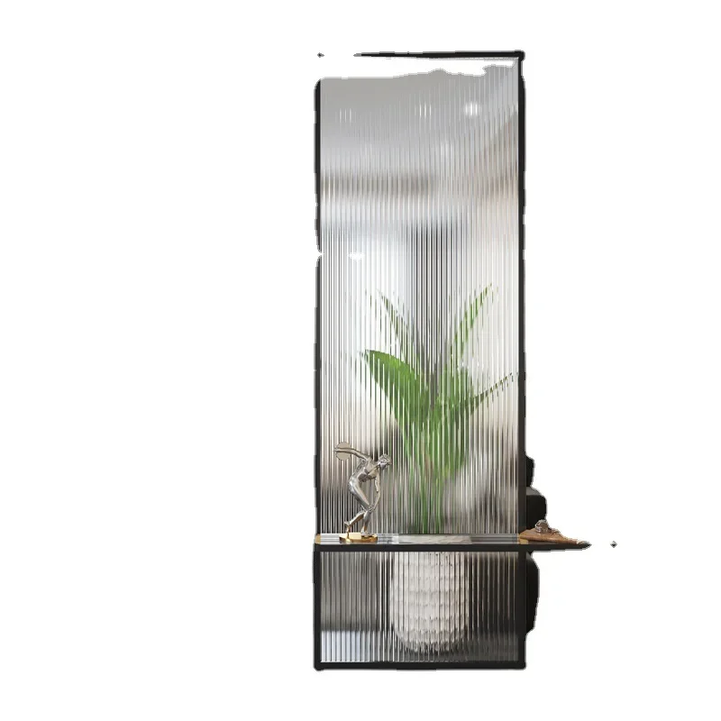 stainless steel screen partition living room modern simple entrance entrance light luxury