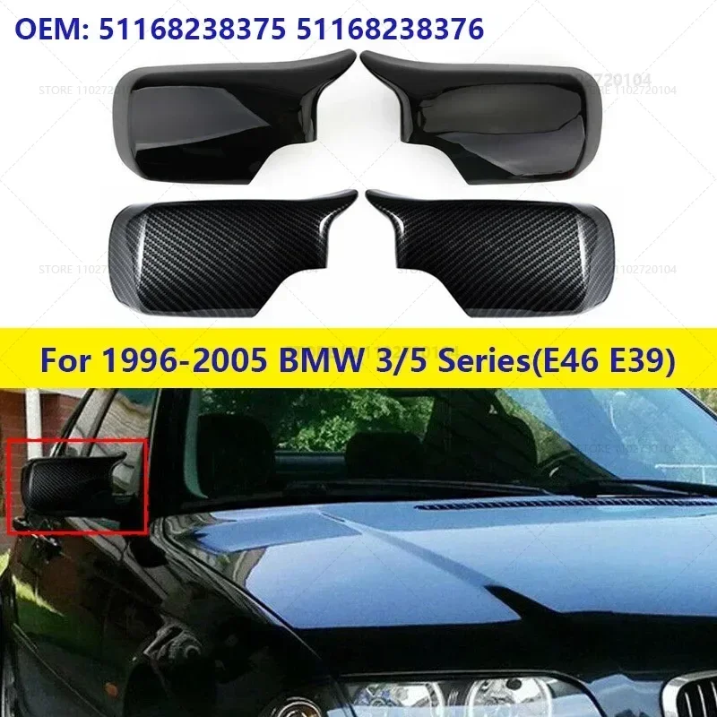 For 1996-2005 BMW 320i 323i 325i 328i 330i 525i 528i 530i 540i (E46 E39) Rearview Side Mirror Cover Cap 51168238375 51168238376