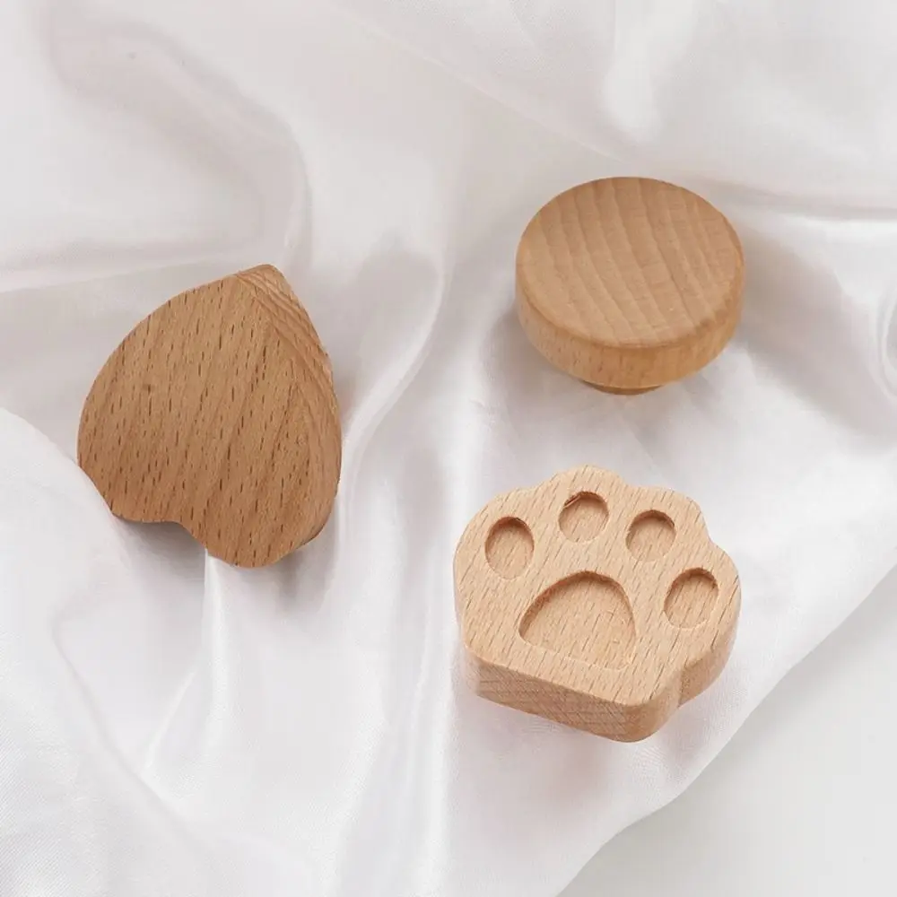 Chinese Style Solid Wood Wardrobe Pulls Handle Single Hole Wooden Drawer Pulls Paw Characteristic Cabinet Handles Wardrobe