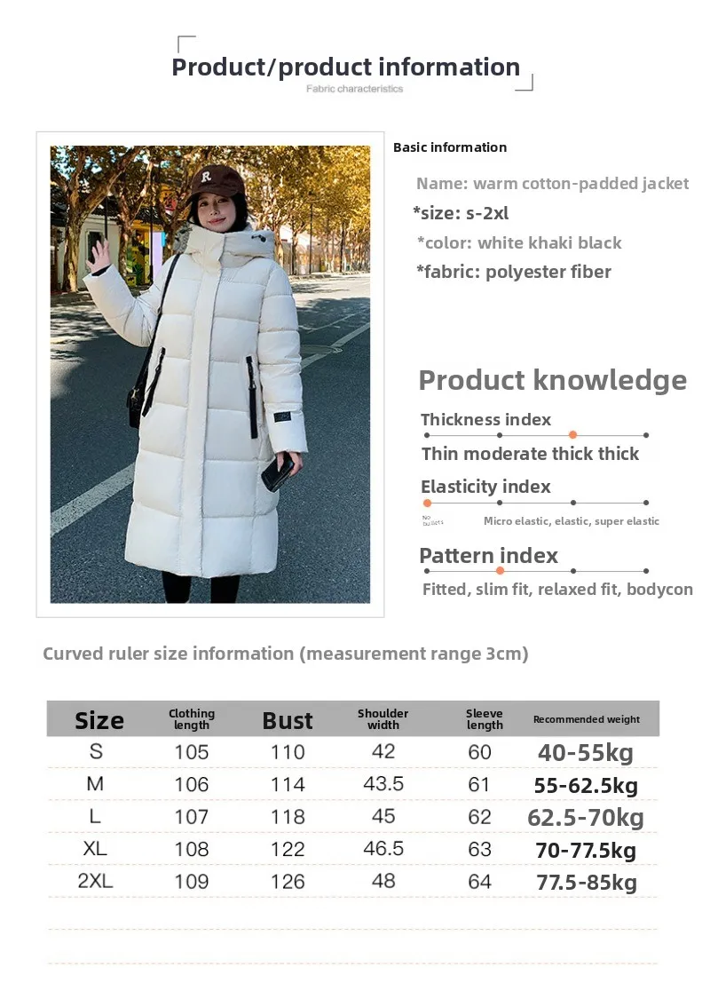 2026 Fashion Down Winter Cotton-padded Jacket Men Women Couple Clothes Long Parkas Thicken Warm Tops Hooded Overcoat Loose Coats
