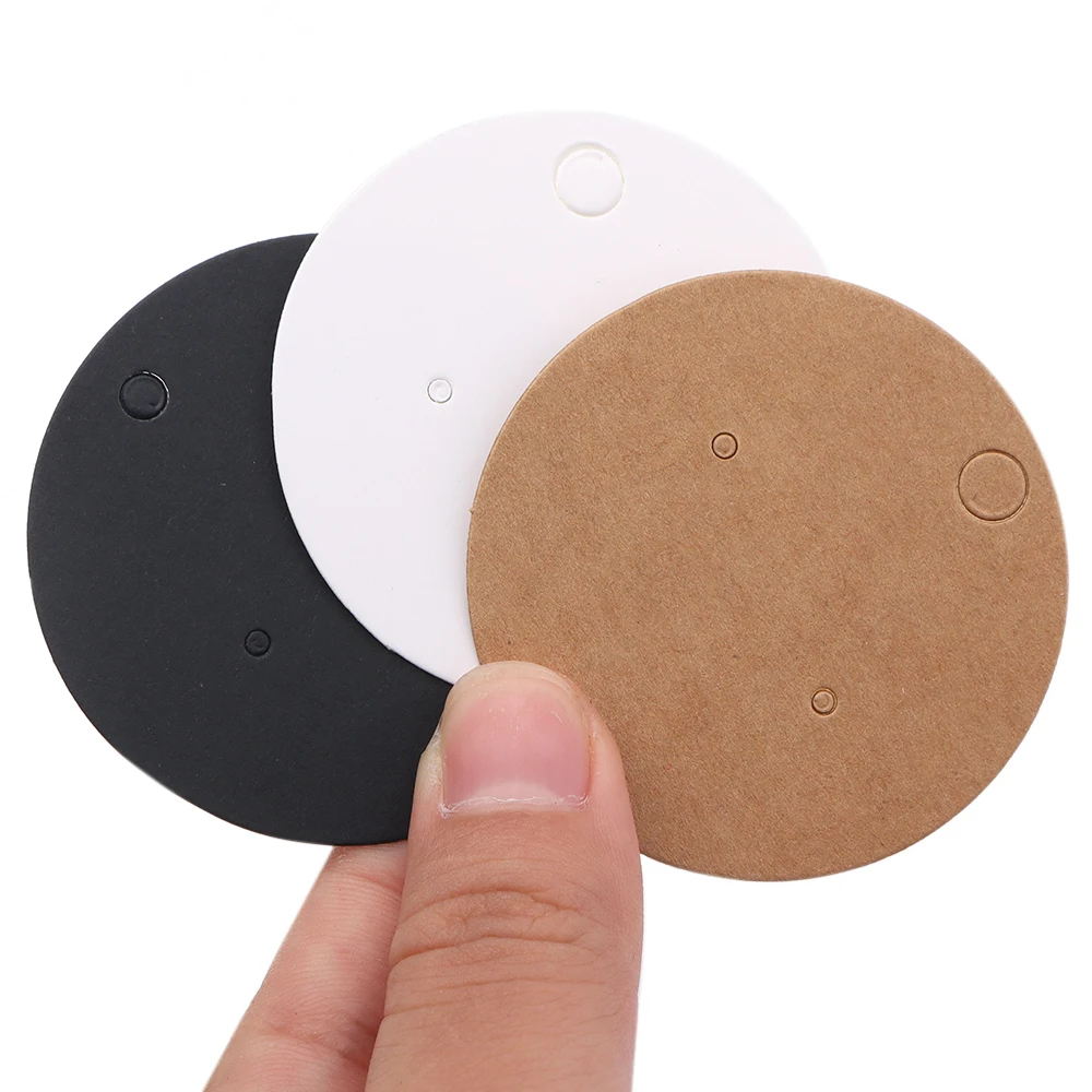 

50 шт. круглый картонный держатель для сережек, бирка для карт, пустые бумажные карты, картон для подвешивания ценника, держатель для ювелирных изделий, розничная упаковка