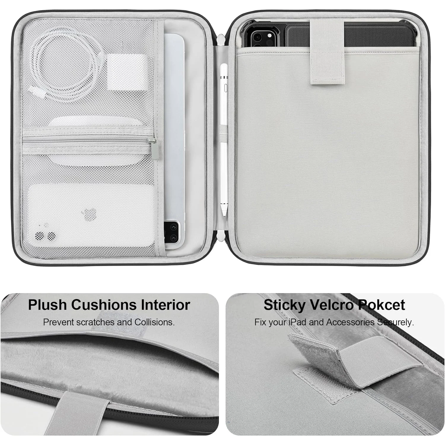 9-13 Inch Tablet Sleeve Case Fits iPad Air 10.9 inch iPad Pro 11 M22022 iPad 10th 10.9  Protective HandBag Case with Pocket