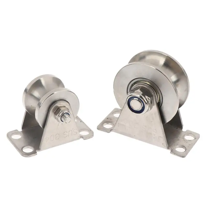 1 Pcs Heavy Duty Stainless Steel Roller Wheel Full Installation Hardware Kit for Farm Barn Sliding Door Parts