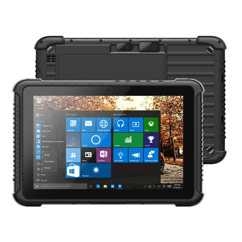 10.1'' Windows10 OS Z8350 Rugged Tablets PC with 2D Barcode Scanner NFC Fingenrprint 1D Scanner Industrial 2D QR Code Reader