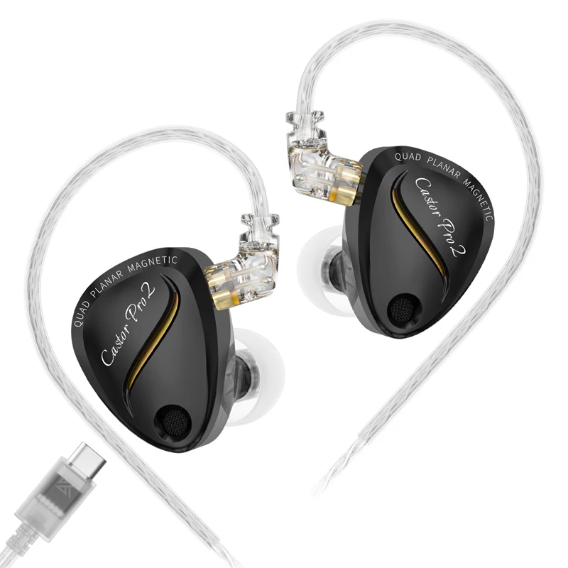 Fones de ouvido intra-auriculares KZ Castor Pro 2 com driver dinâmico duplo, monitor Hifi, headset com fio para música ao vivo em palco, para audiófilos, em estoque