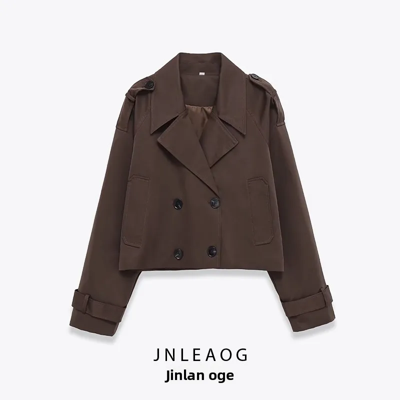 

JNLEAOG, осеннее новое модное длинное пальто све на молнии с двойным клапаном, универсальное женское пальто для поездок на работу, прямой крой, полиэфирное волокно