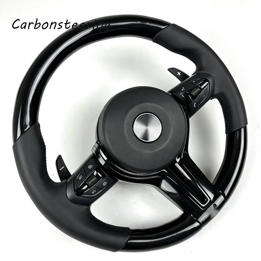 Interior accessories for BMW Customized carbon fiber car steering wheel for F10 F20 F30 Piano Black Retro Design