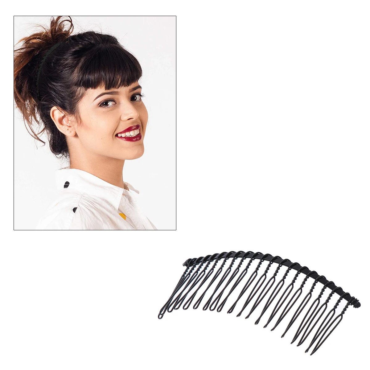 

10 Pcs Wire Insert Comb Black Styling Parting Hair Woman Headdress Headgear Bride