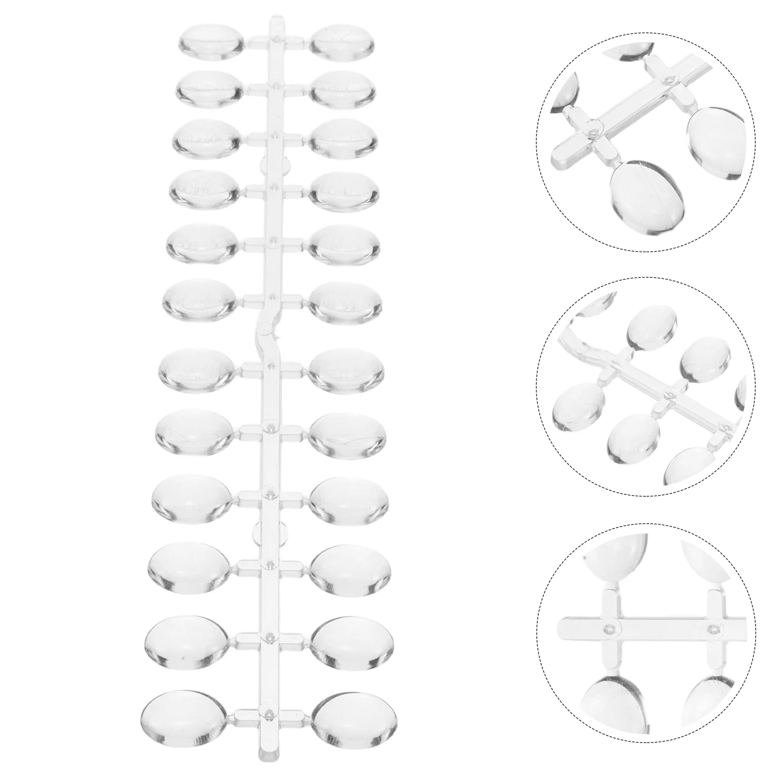 

12Sets Transparent Fake Nails Medium Oval Nail Tips Display Board Color Chart Salon Home Manicure Practice False Nails Display