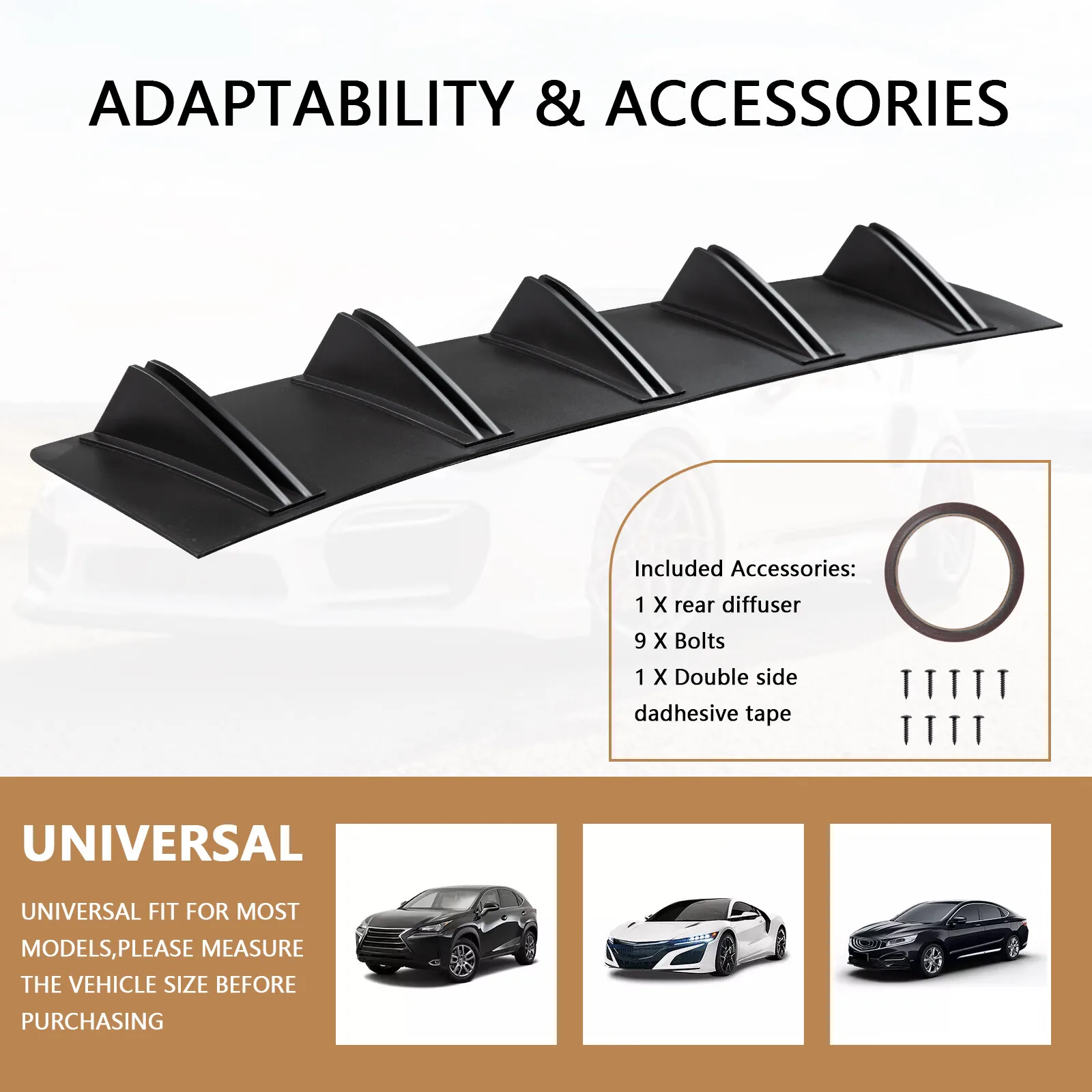 لكرايسلر 300 الناشر الخلفي الأسود زعانف القرش الوفير الفاصل الذقن المفسد الشفاه