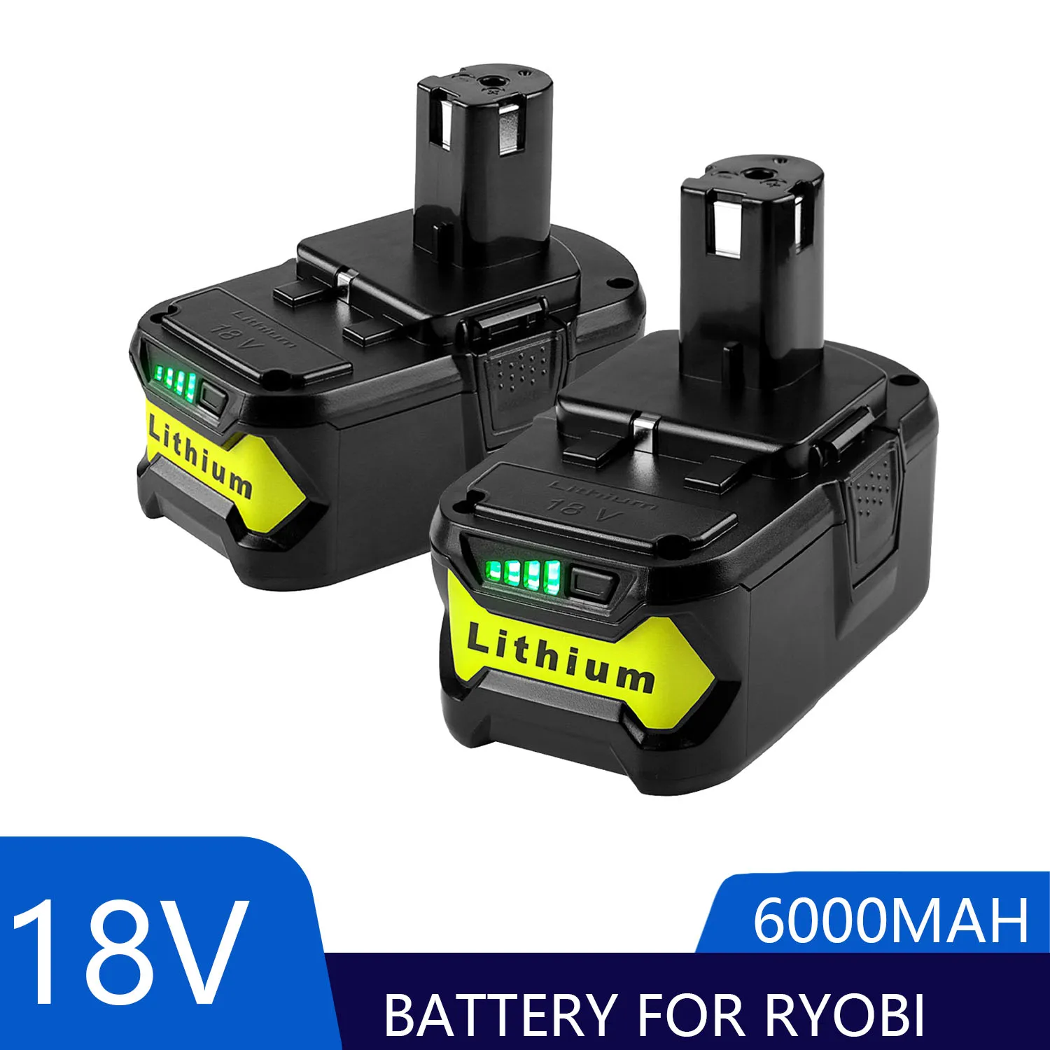 

Replacement 18V 6ah Lithium Battery For RYOBI Tool Battery RB18L25 P107 P108 P109 P102 P103