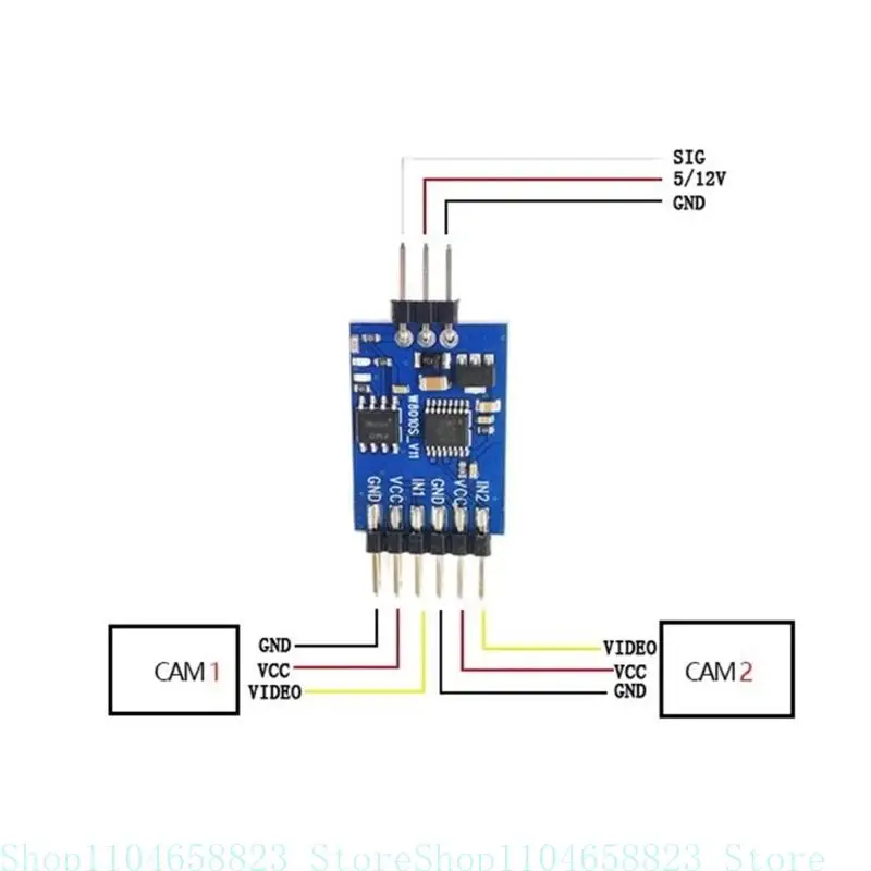 FPV Traverses Camera Three Way Video Switcher Electronic Switcher Remote Control Switching Video Module Camera Switcher - view 3