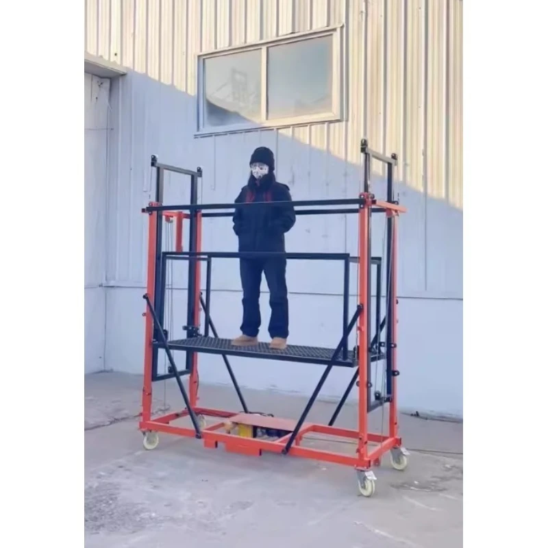 التحكم عن بعد الكهربائية سقالة رفع 2-10 متر ارتفاع 500 كجم قدرة المحمولة الألومنيوم منصة البناء قابل للتعديل المنقولة
