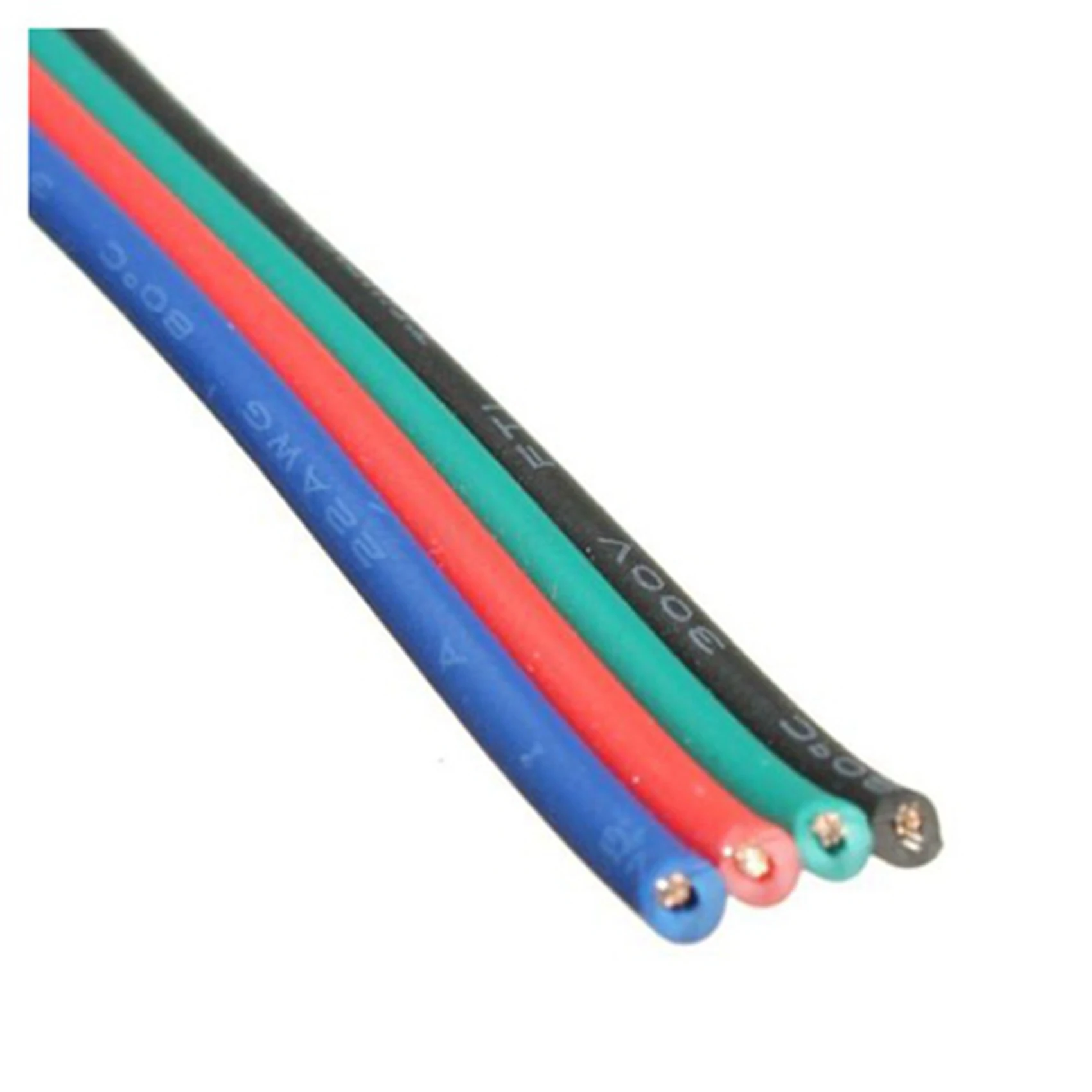 RALCA-2X 4 Pin Wire Extension Connector Cable Cord For LED RGB Strip 3528 5050 Connector Colourful 5M
